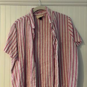 Universal Thread Pink and White Striped Men's Shirt